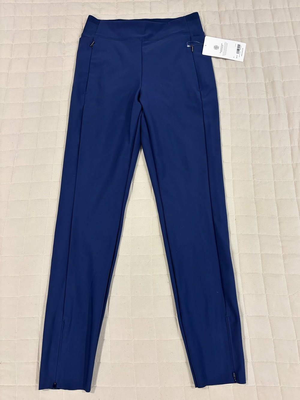 NWT Athleta Stellar Tight Leggings Blue Women’s Size 4 High Rise Zip Pockets